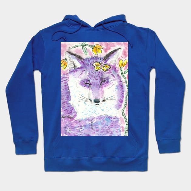 Purple fox art Hoodie by SamsArtworks